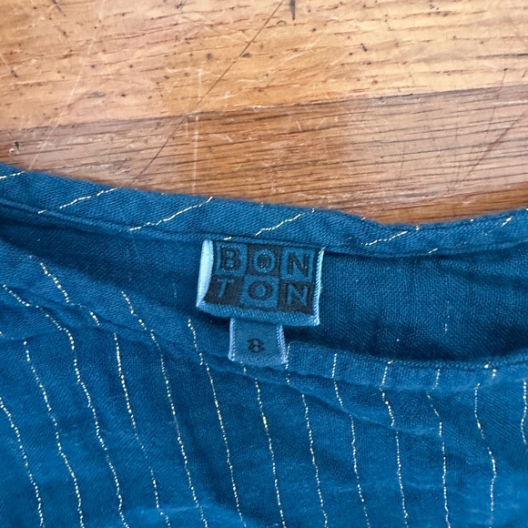 Girls Bonton Teal and Gold Party/Holiday/Special Occasion Dress - Picture 3 of 4